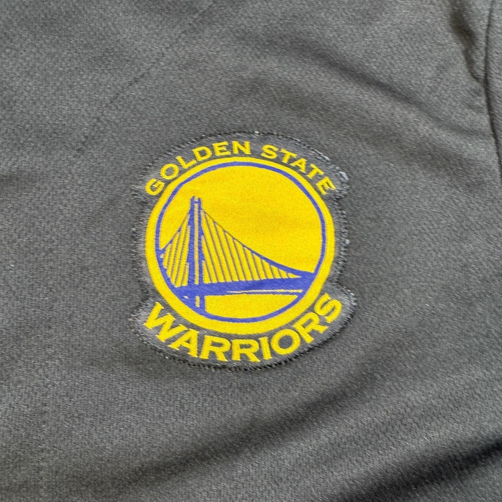 NBA Golden State Warriors Basketball Jersey Kids Large Black Blue 46 Button Up - Picture 4 of 7